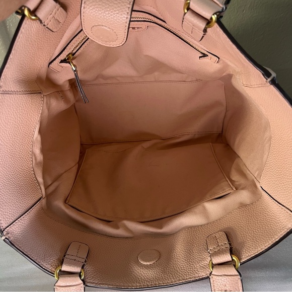 Tory Burch Brooke Tote Pink Salt Blush Pebbled Leather Gold Hardware - Picture 11 of 17